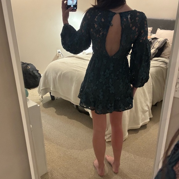 Showpo Teal Floral Mini Dress - Picture 3 of 9